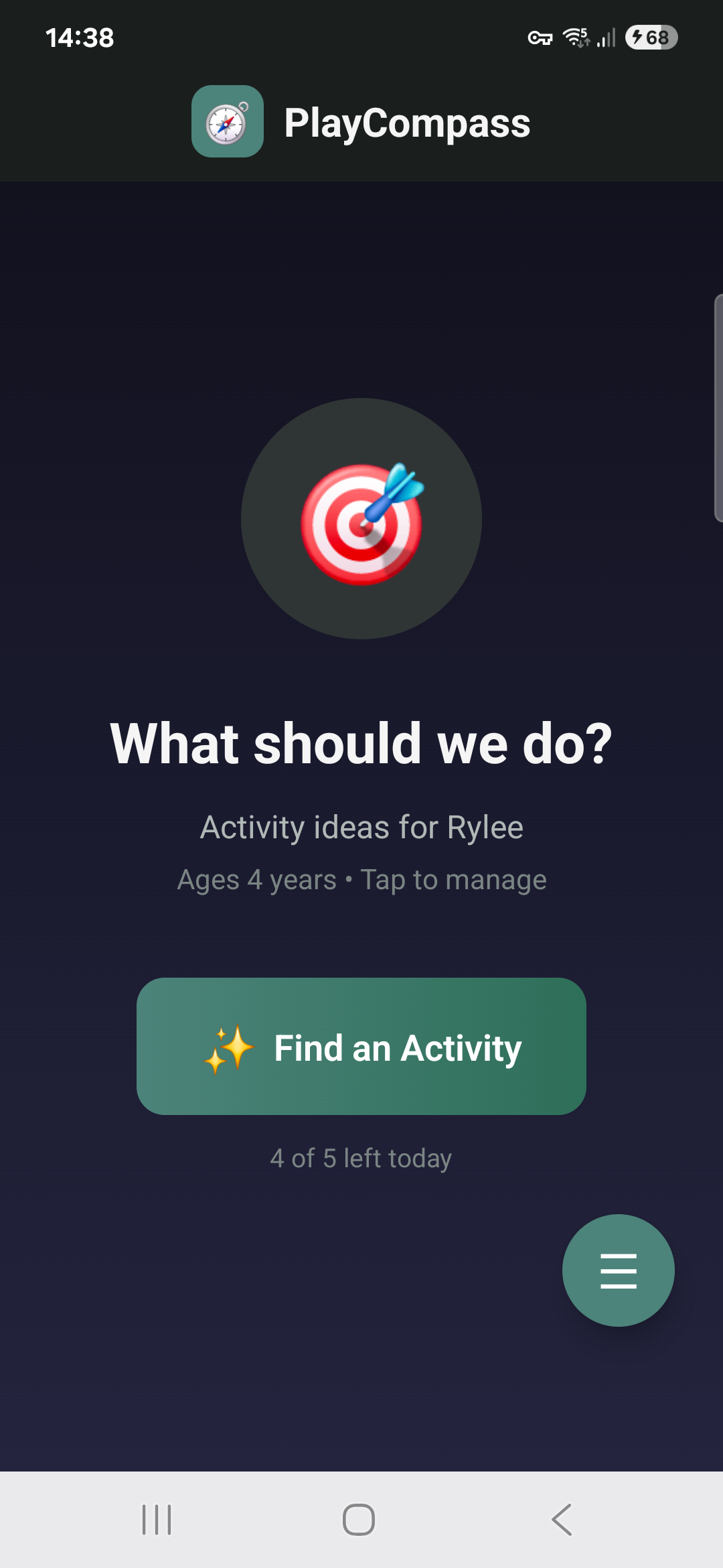 PlayCompass home screen